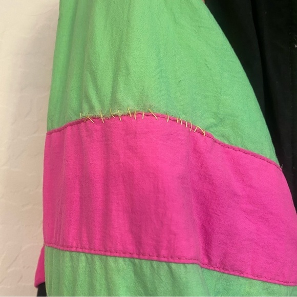 Vintage London Fog Black and Neon Jacket Size Large - Picture 8 of 12